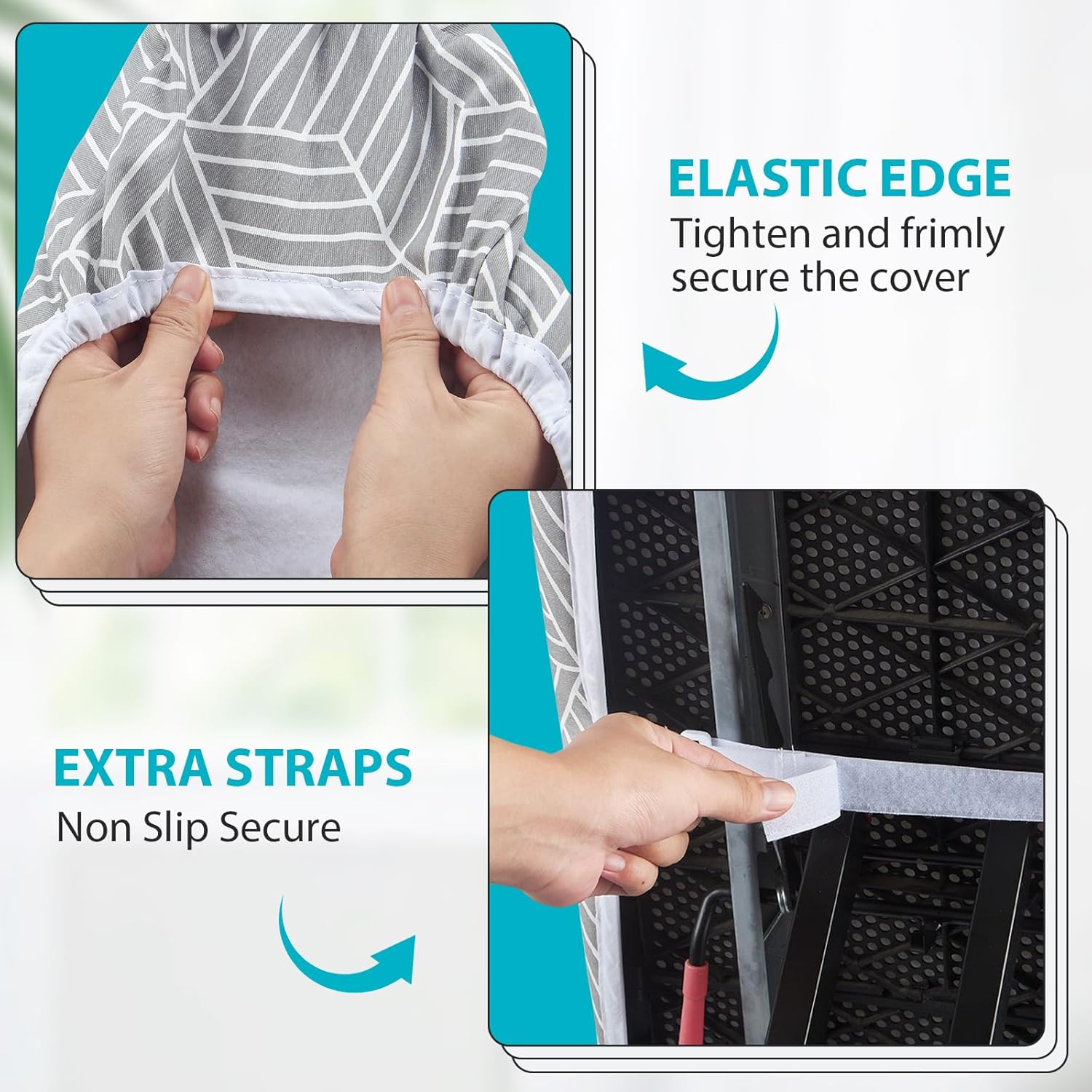 Ironing Board Cover with Padding 15 x 54 inch Standard Full Size, Heat Reflective with Hook and