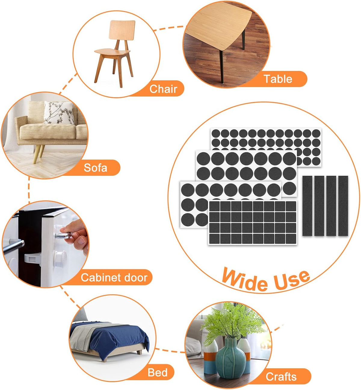 Felt Furniture Pads 400 Pieces, Furniture Pads for Hardwood Floors, Floor Protectors for Furniture