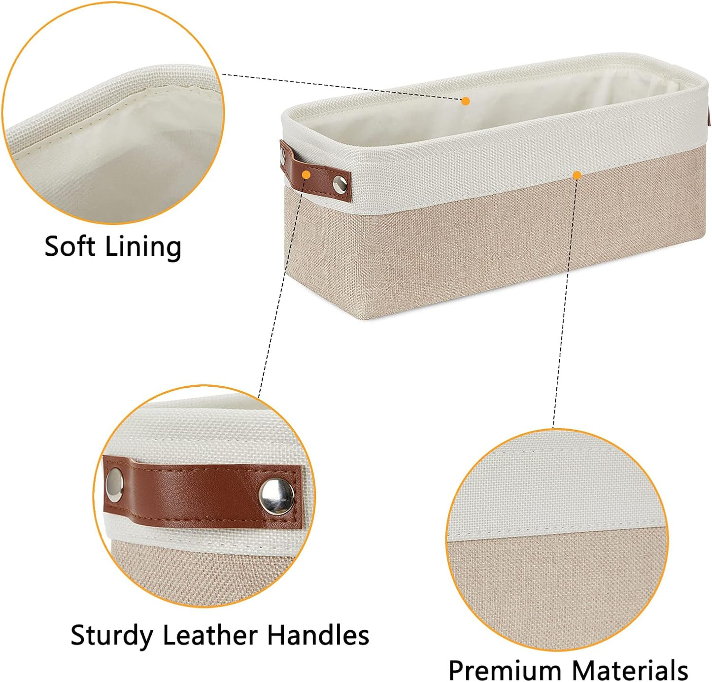 DULLEMELO 2-Pack Bathroom Baskets for Toilet, Small Storage Bins for Organizing Closets, Cabinets