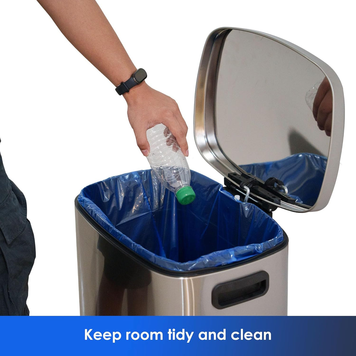 13 Gallon Recycling Trash Bags, Unscented 200 Count Drawstring Tall Kitchen Garbage Bags