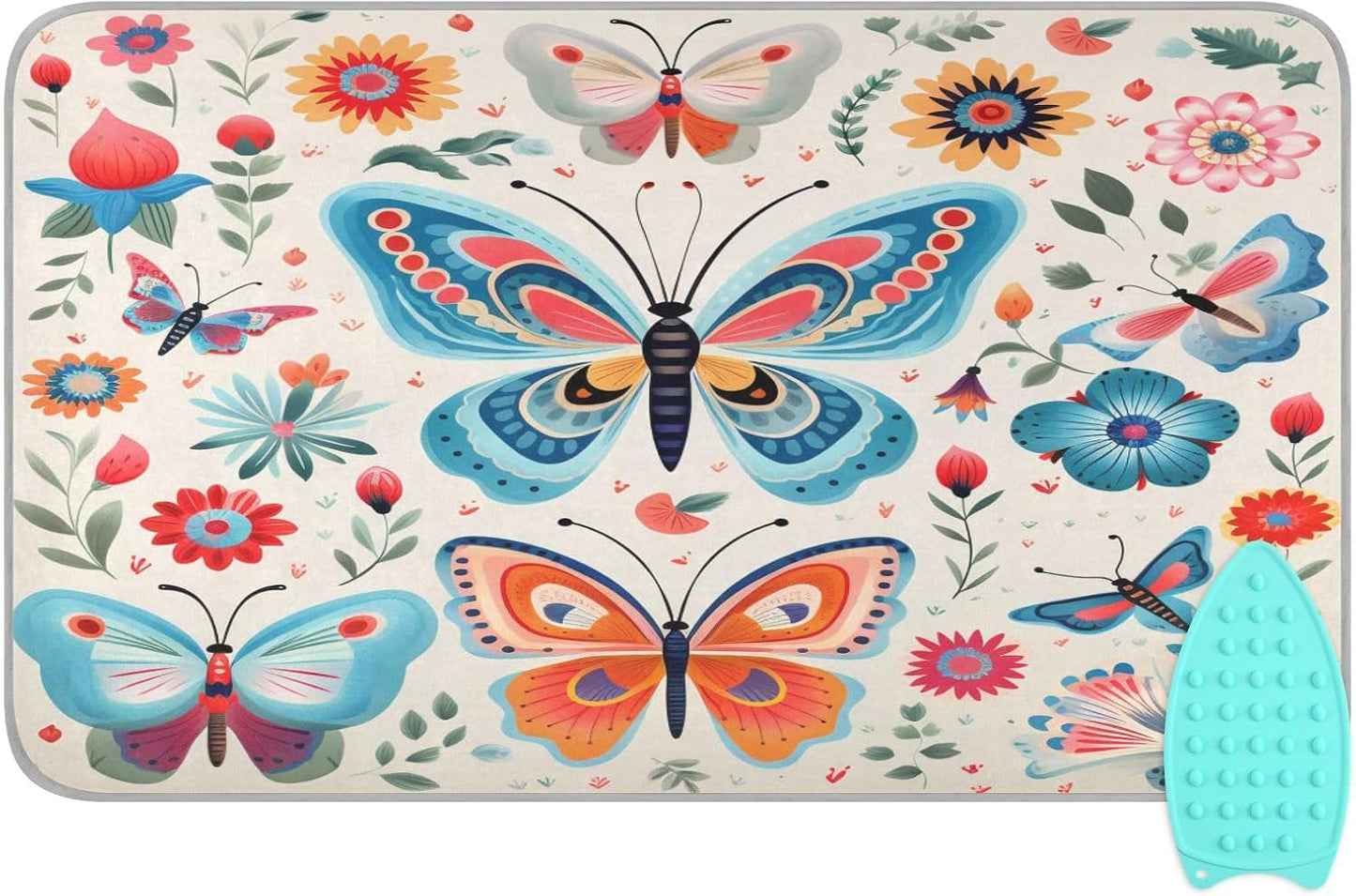 Decorative Butterfly Floral Ironing Mat Thickened Ironing Blanket Travel Portable Double-Side Using