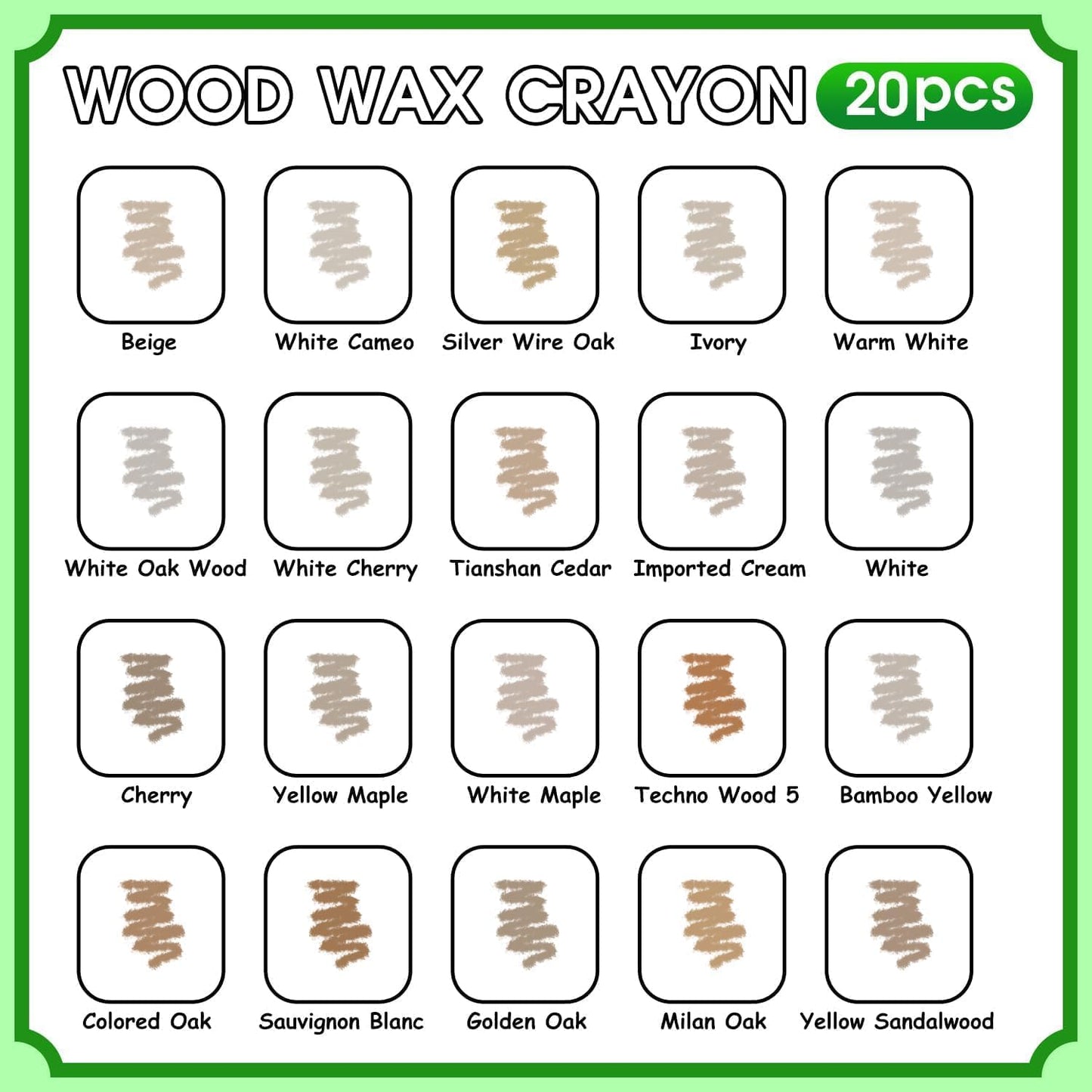 Furniture Markers Touch Up, 20 Colors Wood Filler Sticks, Wood Wax Crayons for Repairing Scratches
