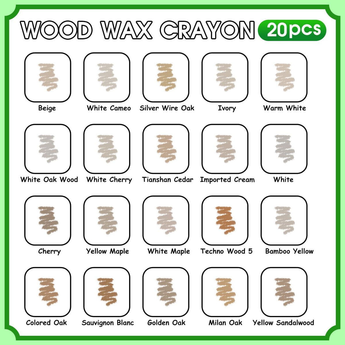 Furniture Markers Touch Up, 20 Colors Wood Filler Sticks, Wood Wax Crayons for Repairing Scratches
