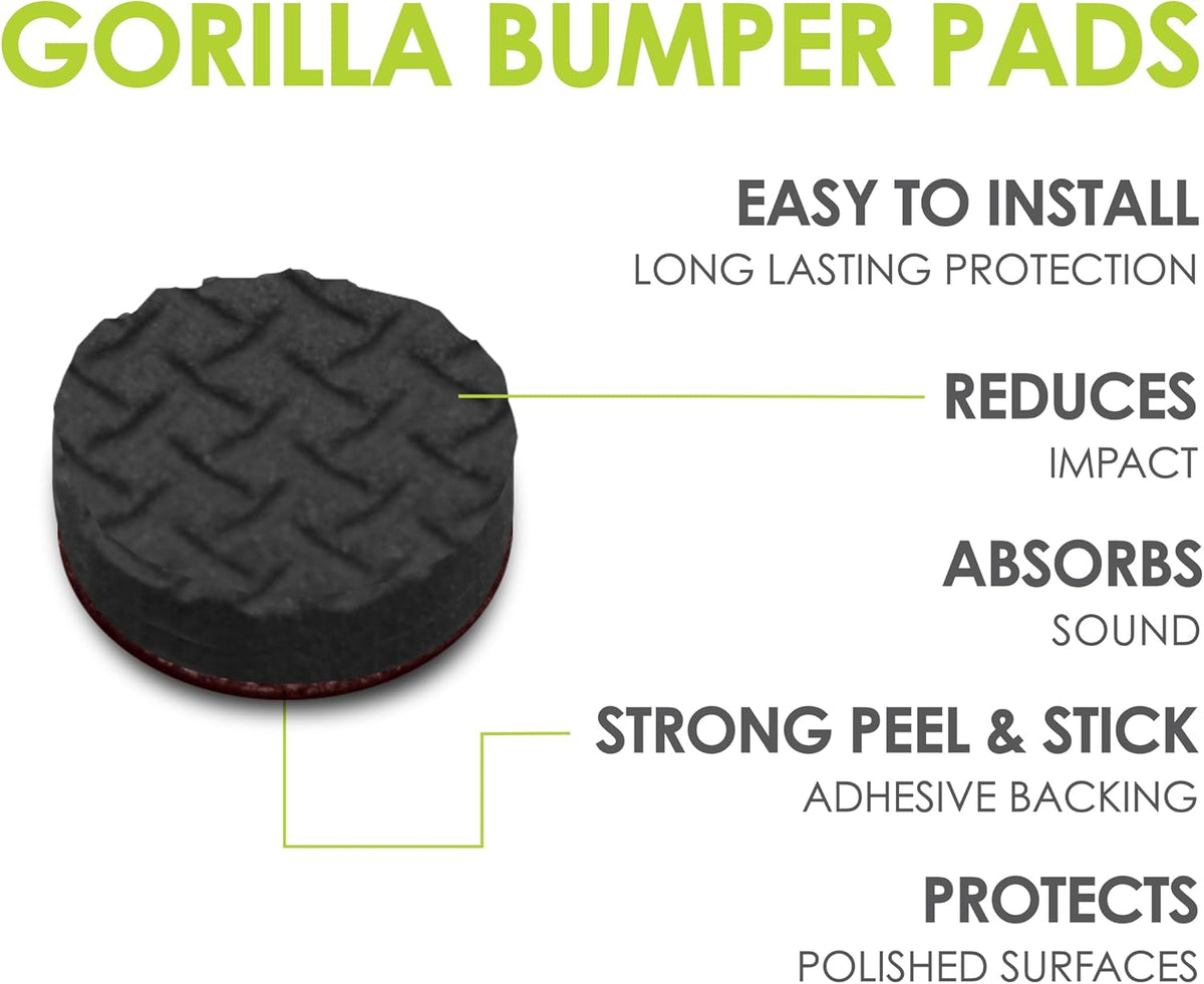 Slipstick GorillaBumperPads Premium Cabinet Door Bumpers 3/8” Round Non Slip Pads, Cabinet