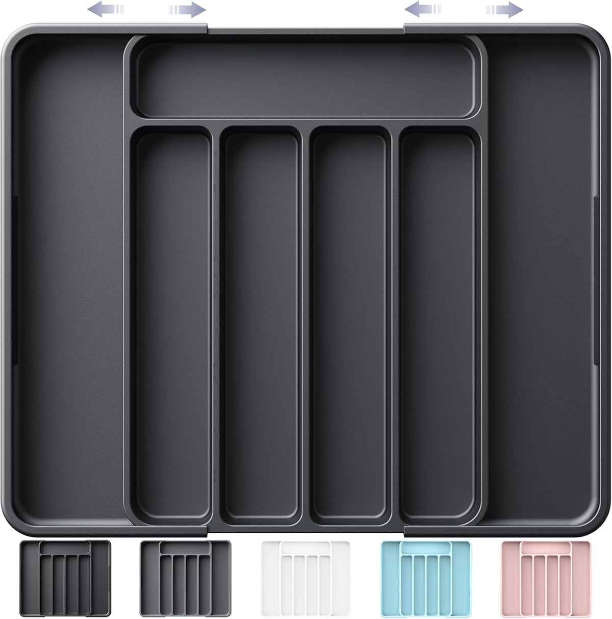 Kitsure Cutlery Drawer Organiser for Kitchen - Adjustable Cutlery Tray for Effortless Utensil