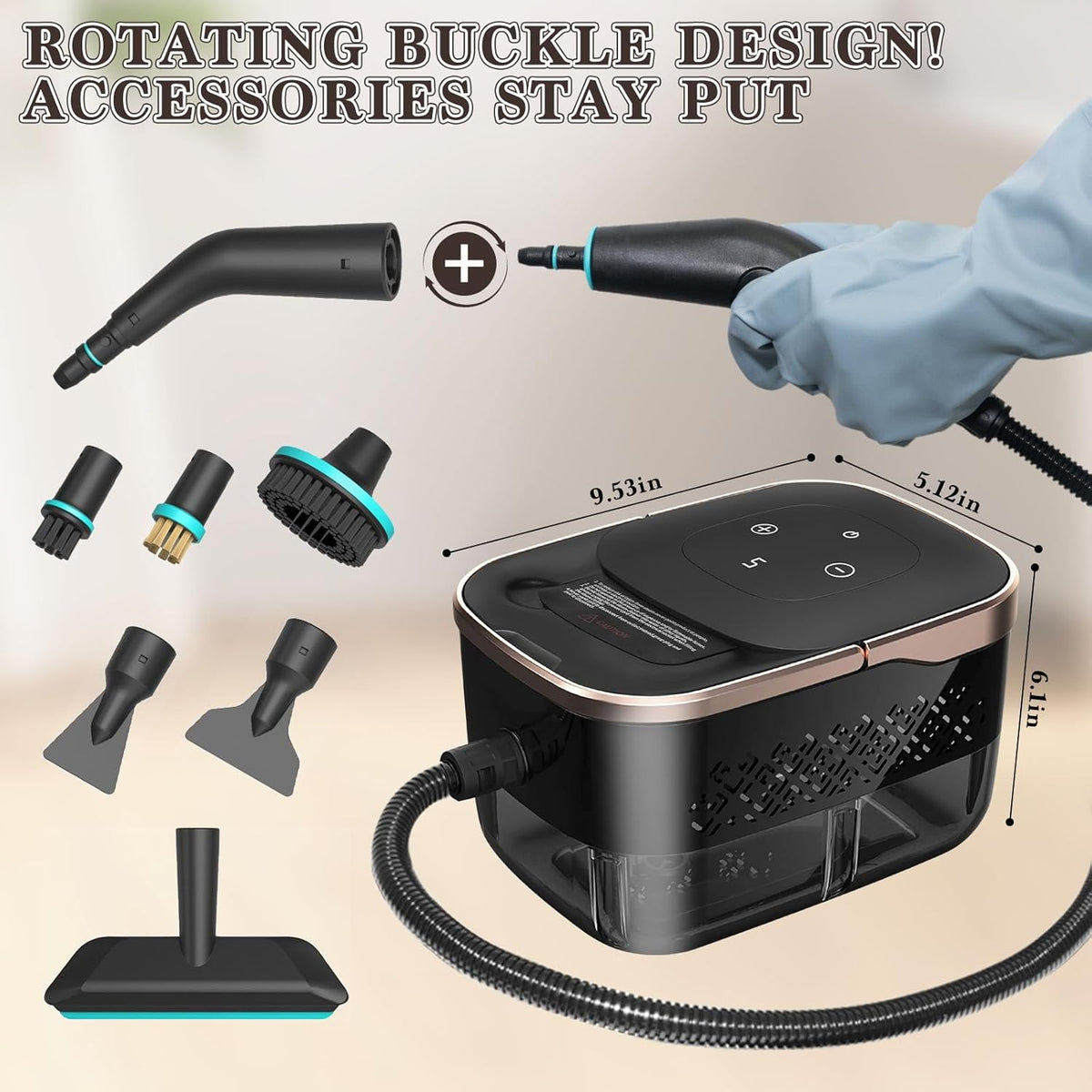 Steam Cleaner,15s Heat-Up 42.27oz Tank,2500w Handheld Steam Cleaner for Home with 15 pcs