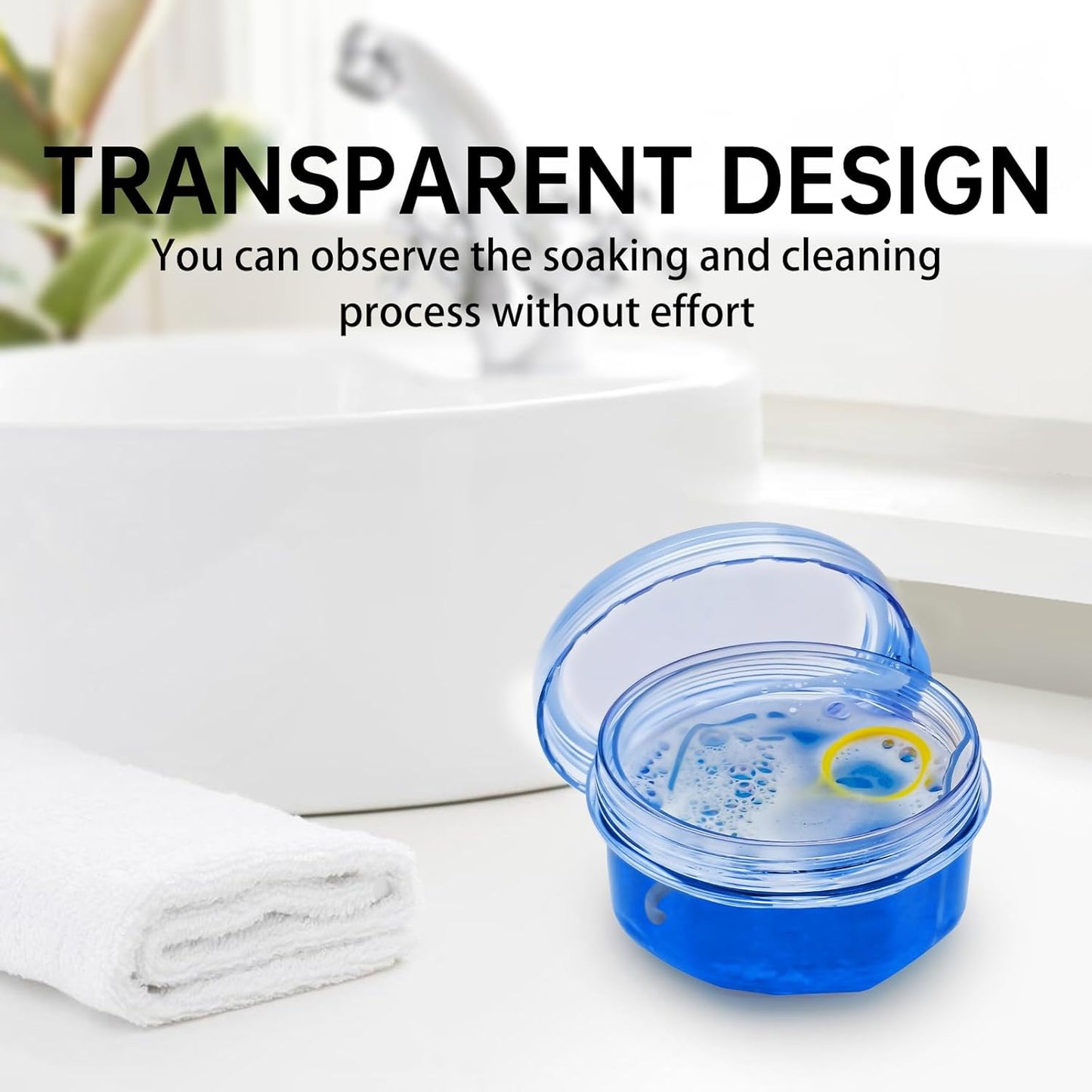 No Leak Partial Denture Case Retainer Bath Box Cup, Denture Soaking Cup False Teeth Holder Box Case