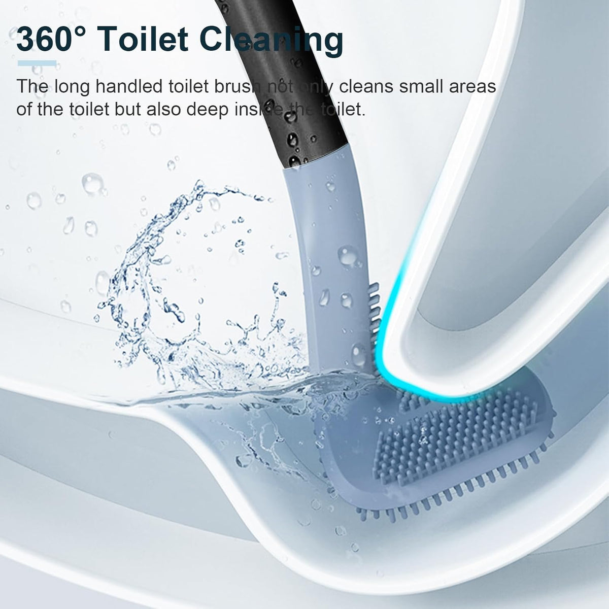 Golf Toilet Brush, Toilet Cleaning Brush, Flexible Bendable Silicone Long Handled Toilet Brush