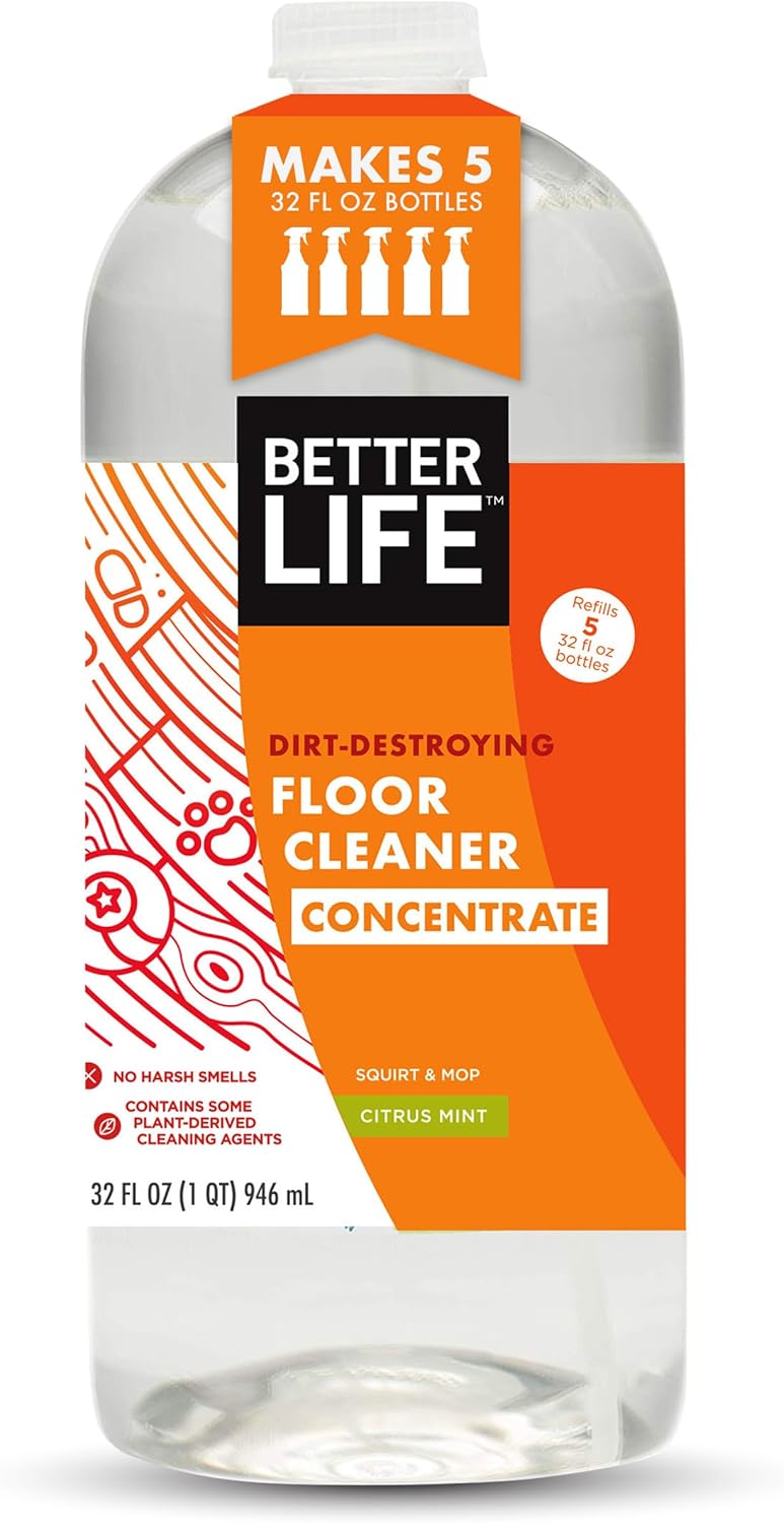 Better Life Floor Cleaner Concentrate- Liquid Multipurpose Cleaner for Wood, Tile, Laminate, Vinyl