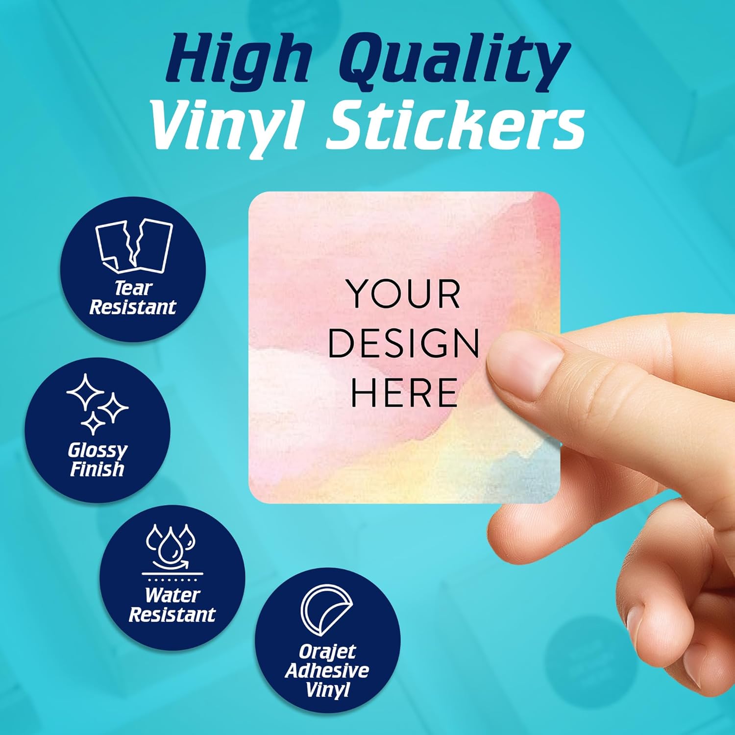 100 Custom Vinyl Stickers - Upload Your own Image, Text, Design, Logo - Personalized Logo Labels