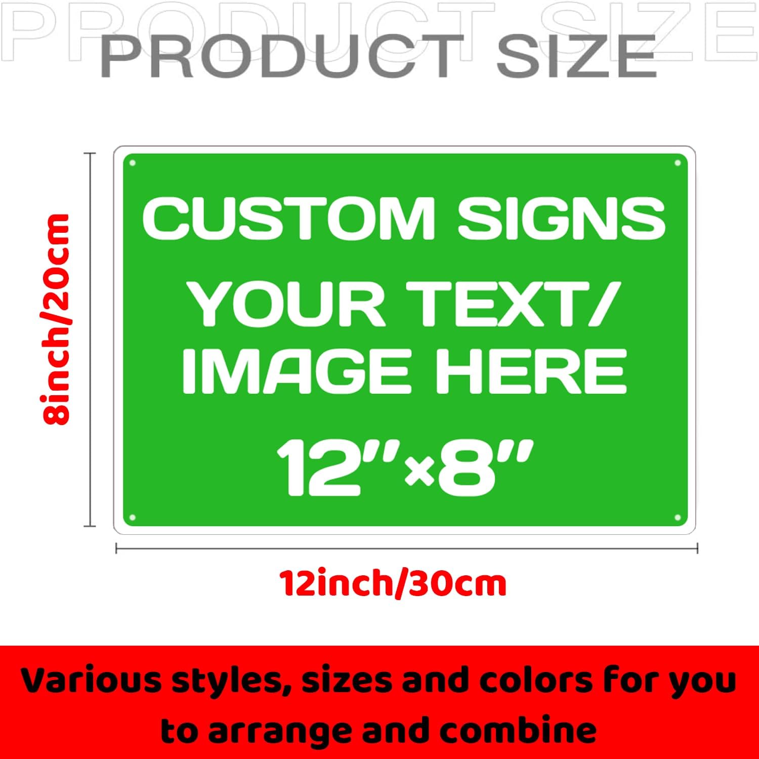Repaly Personalized signs,Aluminum Weatherproof Metal Sign Multiple Sizes Custom Personalized Text