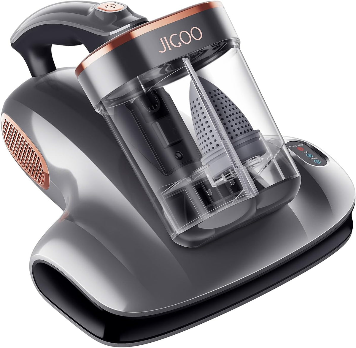 JIGOO Mattress Vacuum Cleaner with UV-C Light, Bed Vacuum Cleaner with Dust Sensor, Ultrasonic and