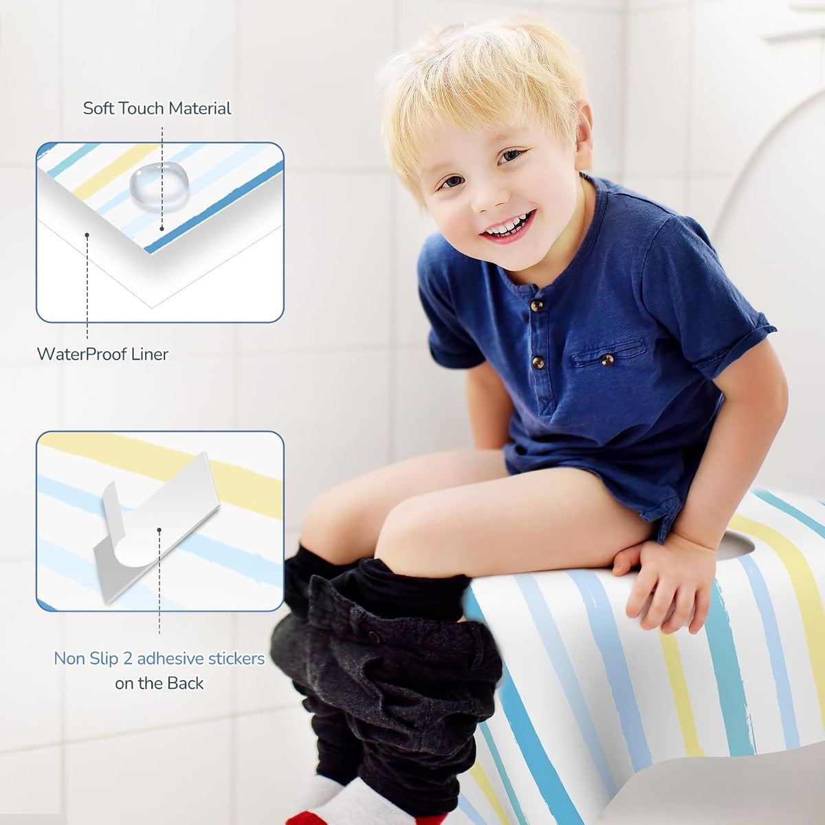 Toilet Seat Covers Disposable, Large Waterproof Potty Covers for Toddlers, Kids, and Adults