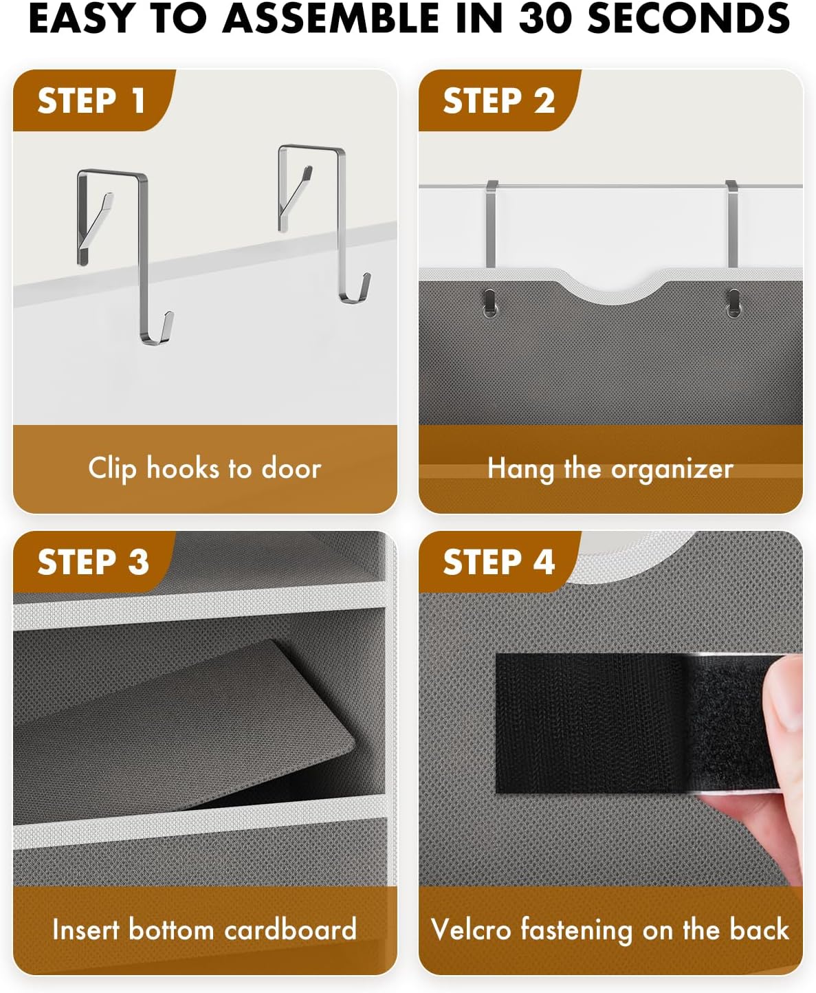 Over The Door Organizer Storage - 50lb Heavy Duty 6 Shelf Over Door Organizer Hanging Space Saving