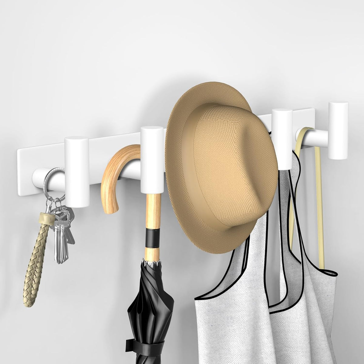 VAEHOLD Hat and Coat Wall Mount Rack - Hooks for Robes, Bags, Keys, and Towels - Bathroom Towel
