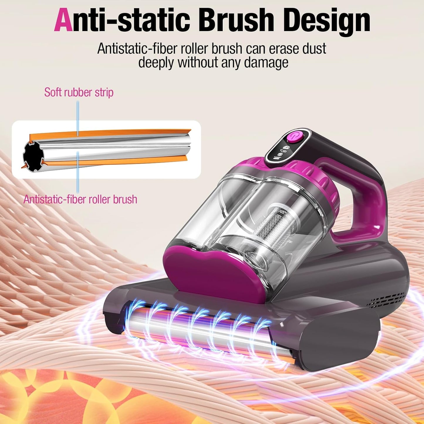 Mattress Vacuum Cleaner, 17Kpa 650W Bed Vacuum Cleaner, 273nm UV-C Light & Ultrasonic 145°F