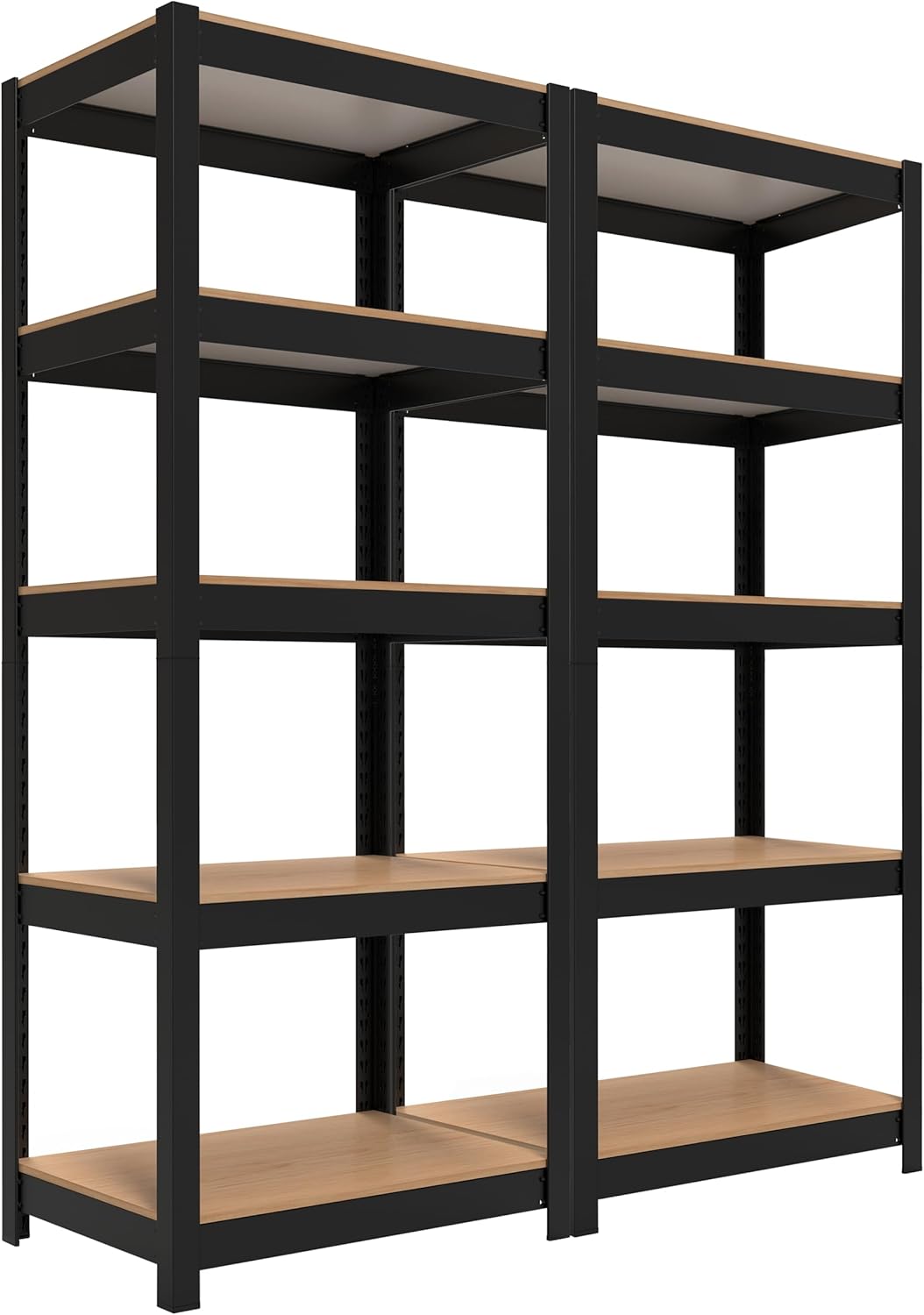 HOMEDANT House Black 5 Tier 24.4" W Laminated Metal Shelving Unit Adjustable Storage Utility Rack