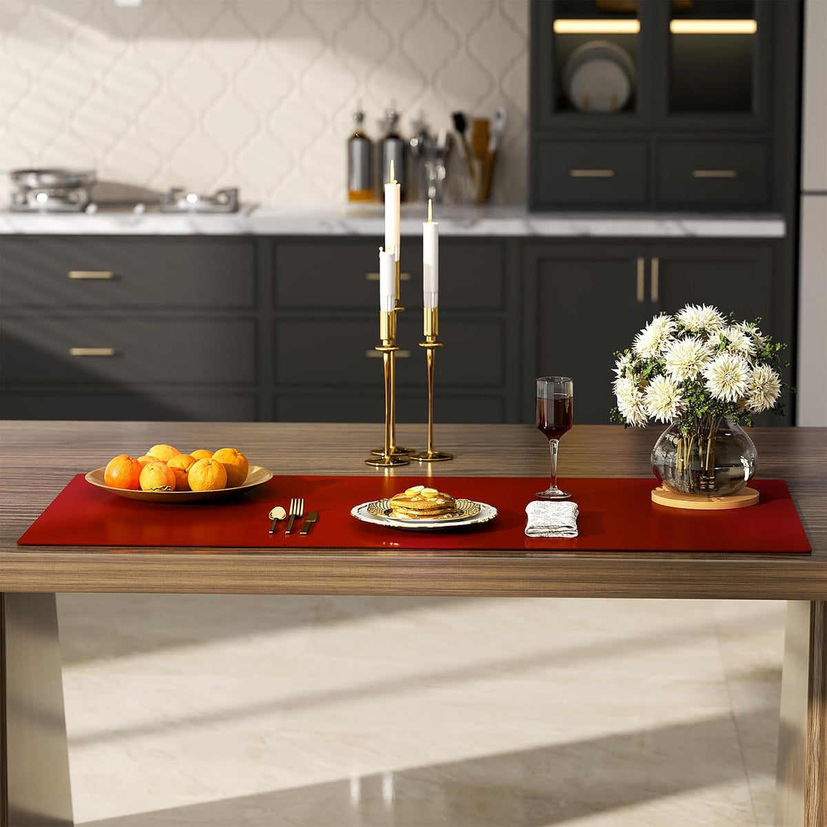Quality Silicone Table Mat 47x24 Inch - High Heat Resistant (Lab Tested 482°F), Non-Slip