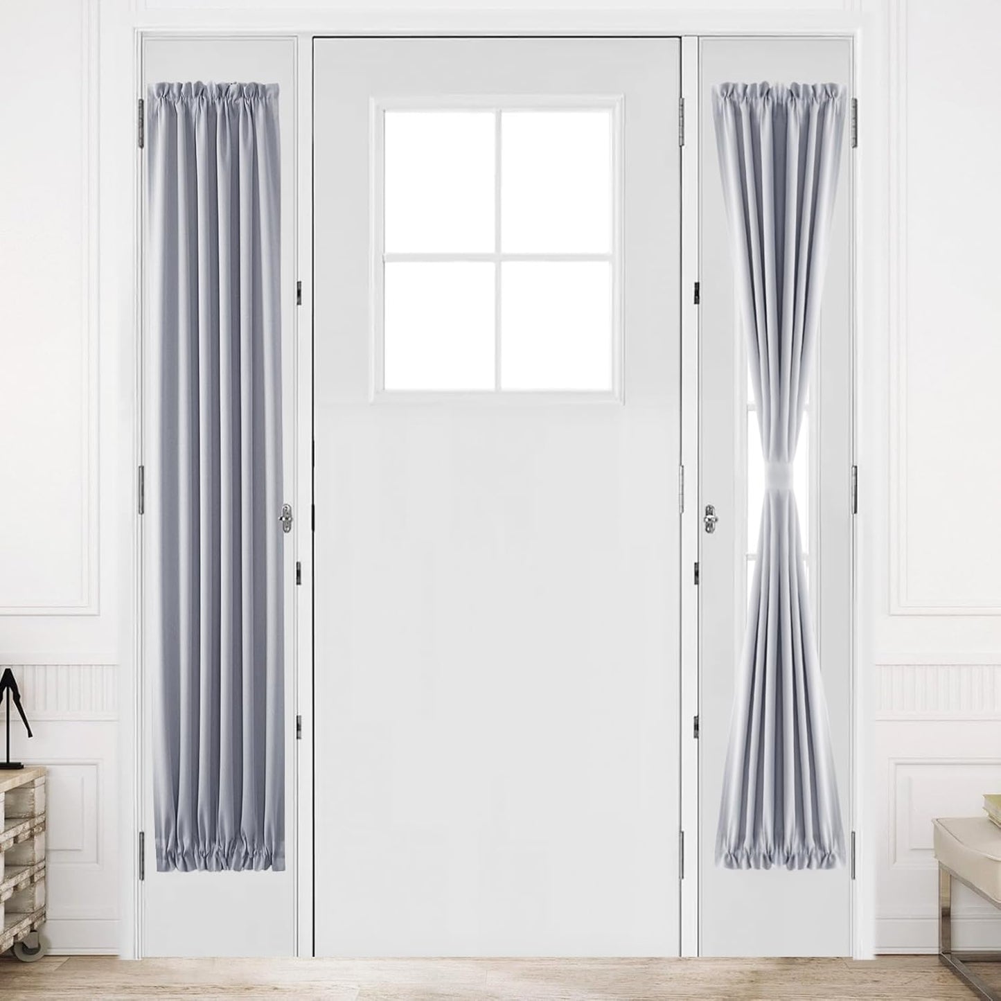 DWCN French Door Curtains – Rod Pocket Thermal Blackout Curtain for Doors with Glass Window