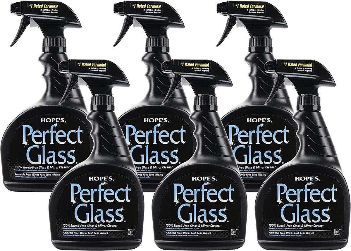HOPE'S Perfect Glass Cleaner Spray, Streak-Free, Ammonia-Free Window, Mirror, Screen, Tinted Glass