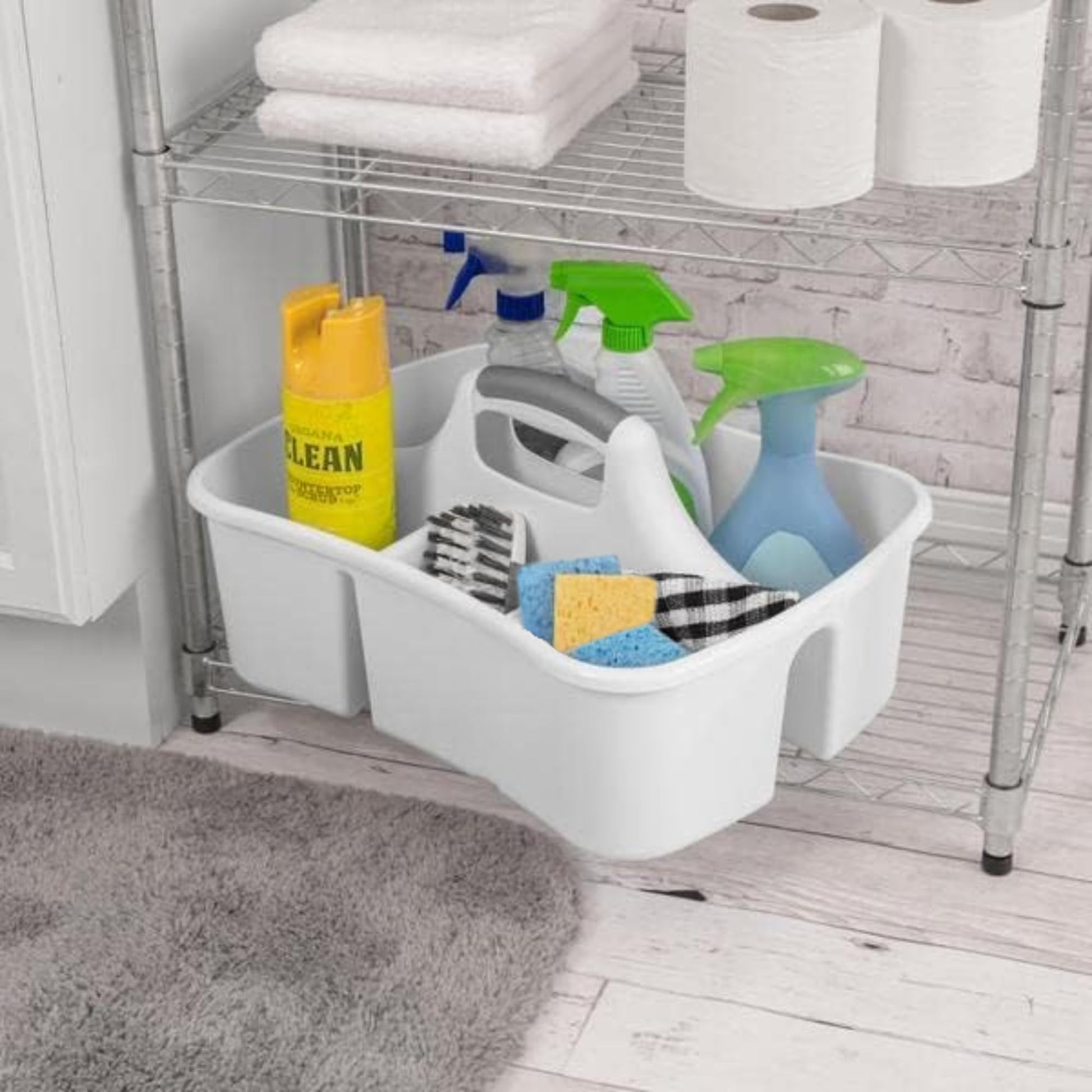 JOEY'Z Extra Large 5 Gallon Divided Cleaning Caddy Organizer with Handle