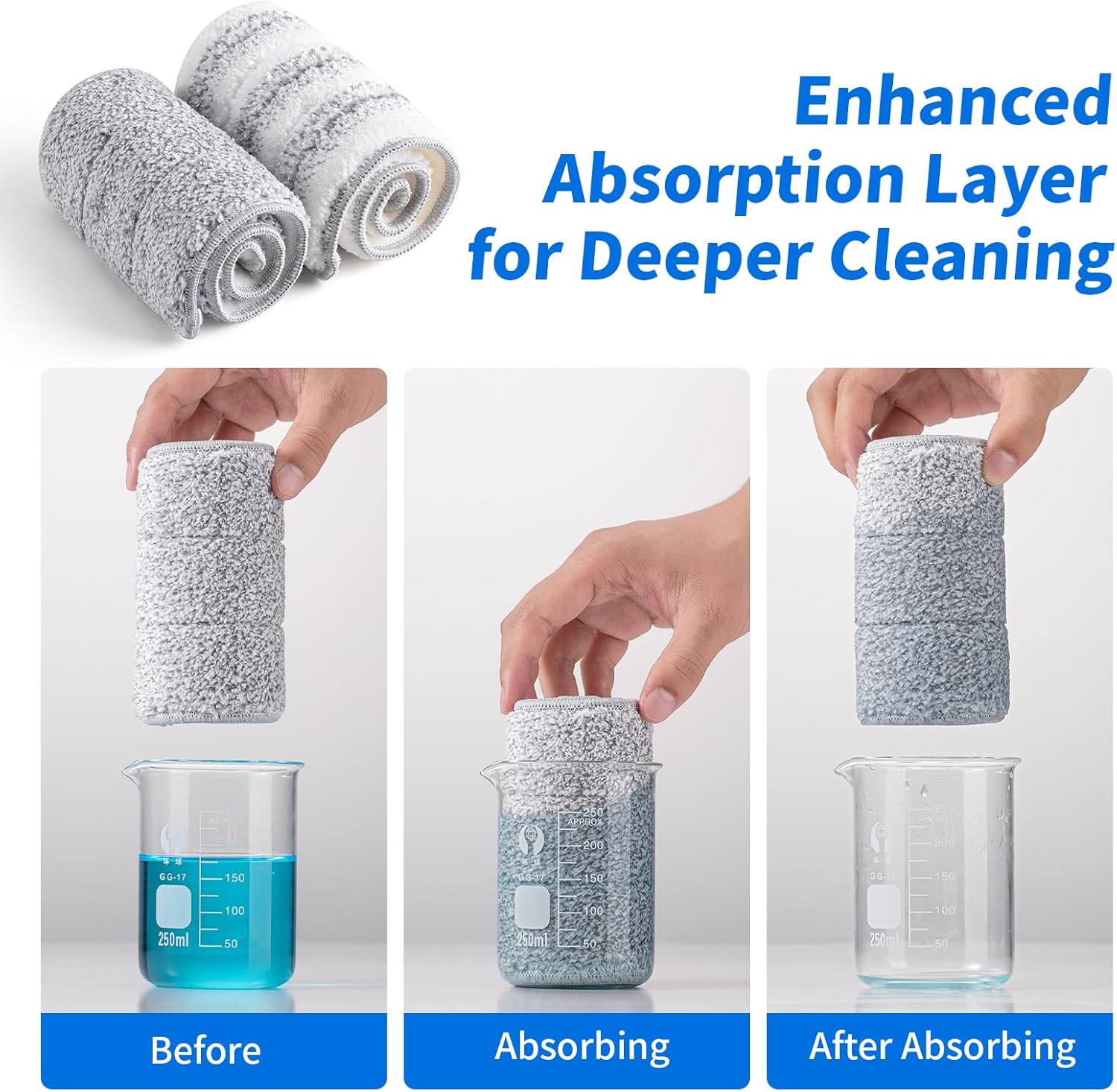 Oshang Flat Mop Head Refill, 13" X 4.9" Flat Mop Pads, Microfiber Mop Pads Flat Mop Replacement