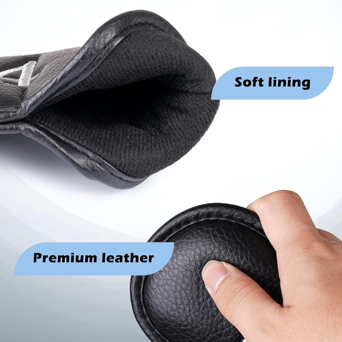 CRAFTSMAN GOLF 12pcs or 1pc Thick Synthetic Leather Golf Iron Head Covers Set Headcover Fit All