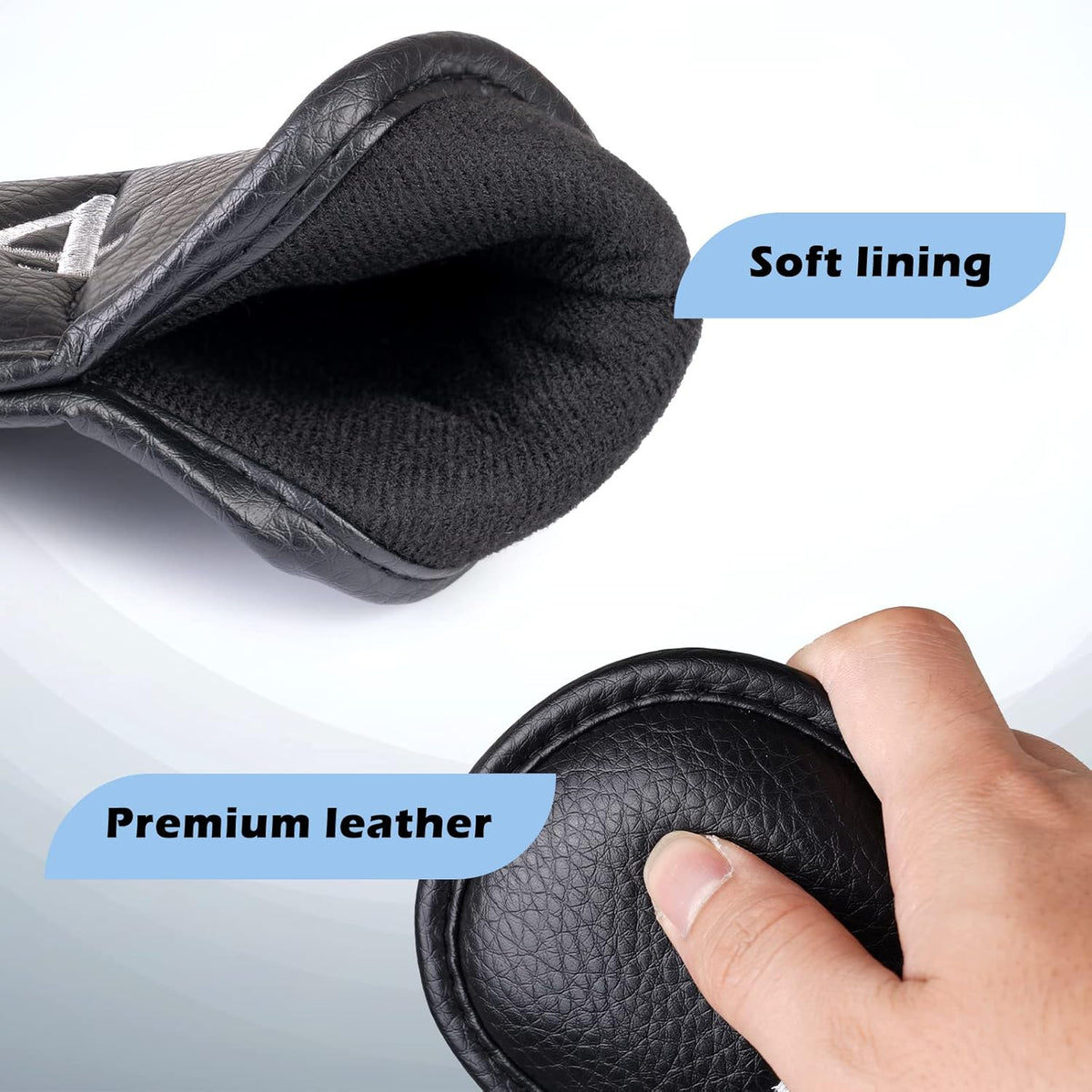 CRAFTSMAN GOLF 12pcs or 1pc Thick Synthetic Leather Golf Iron Head Covers Set Headcover Fit All