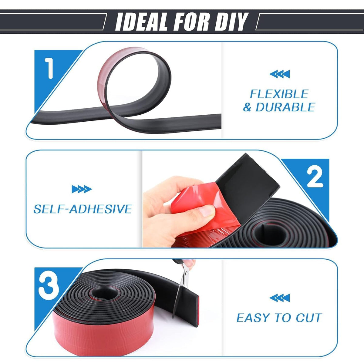 Neoprene Rubber Strips Self Adhesive Sheets, Rolls & Strips with Adhesive Backing Rubber Pads Self
