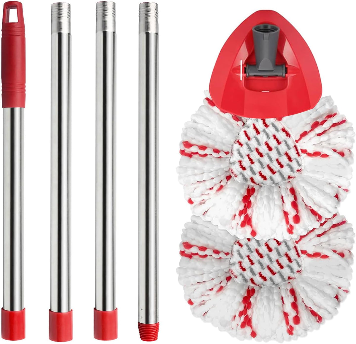 Spin Mop Replacement Head, Base, Handle Compatible with Ocedar Mop Set EasyWring 1-Tank Microfiber