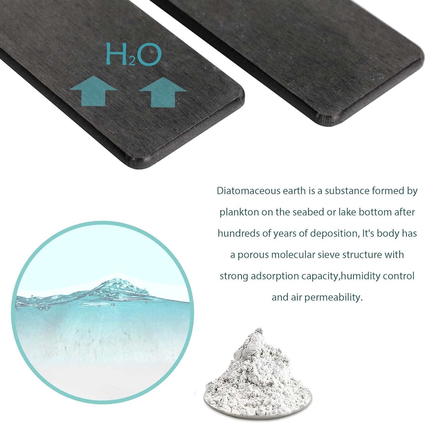 Set of 4 Water Absorbent Diatomite Coasters, Diatomaceous Earth Kitchen Soap Dish, Bathroom Trays
