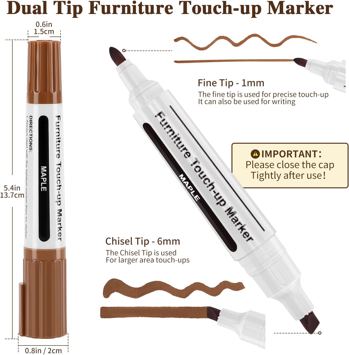 Dual Tip Furniture Markers Touch Up,Upgrade 13 Pcs Wood Markers Furniture Repair Kit,Touch Up Paint