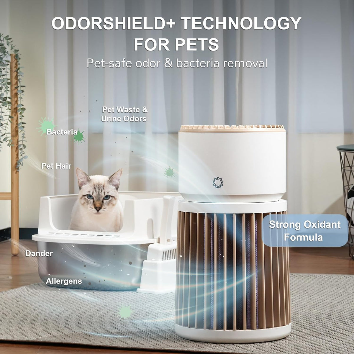 Airthereal Pet Air Purifier for Large Room up to 3500sq.ft - Odor Eliminate H13 Purple Filter - Air