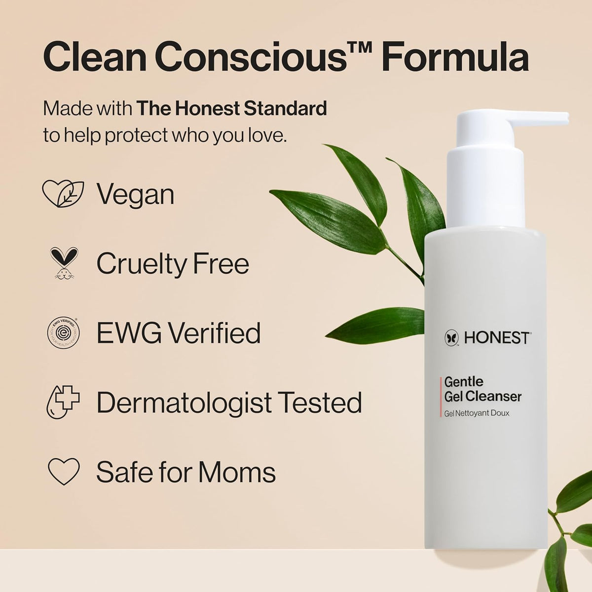 Honest Beauty Gentle Gel Daily Face Cleanser | Calms, Refreshes, + Hydrates | Vegan + Safe for