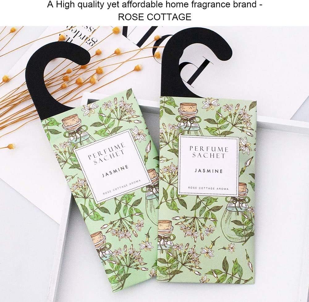 ROSE COTTAGE Large 12 Packs Jasmine Hanging Closet Deodorizer Air Freshener Long Lasting Scented
