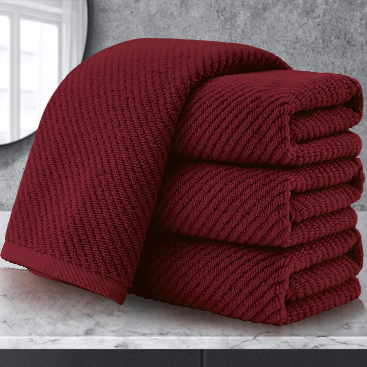 VOOVA & MOVAS Hand Towels for Bathroom Set of 4, Large 18" x 28" - 100% Cotton | Lightweight |