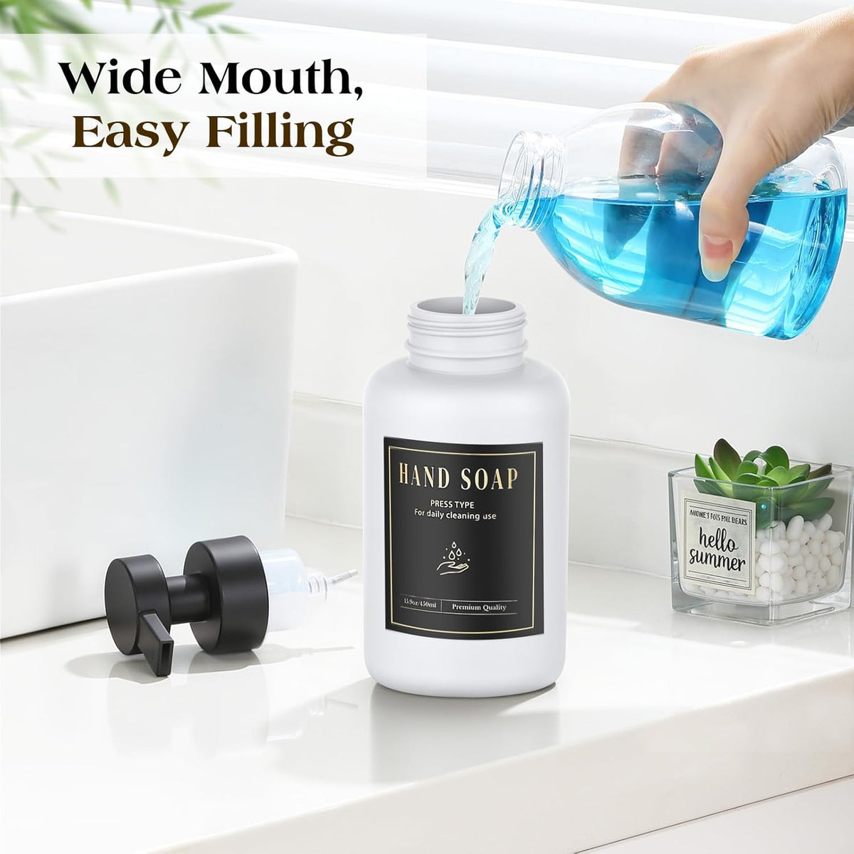 Luxspire Foaming Soap Dispenser, Glass Foam Pump Soap Dispenser, Non-Slip Hand Soap Container with