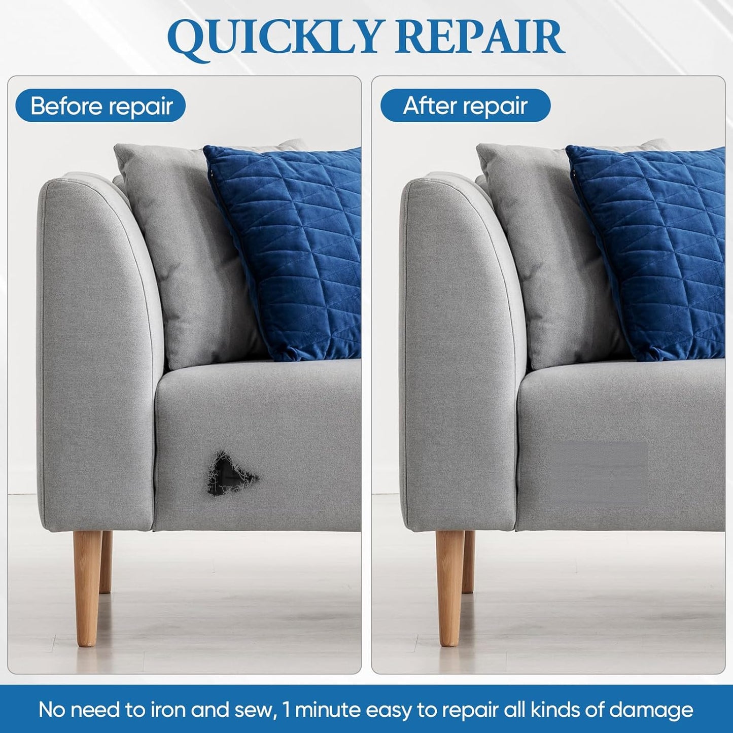 Canvas Patch 5.5 x 8 Inches 6Pcs Self-Adhesive Waterproof Canvas Patch Kit for Repairing