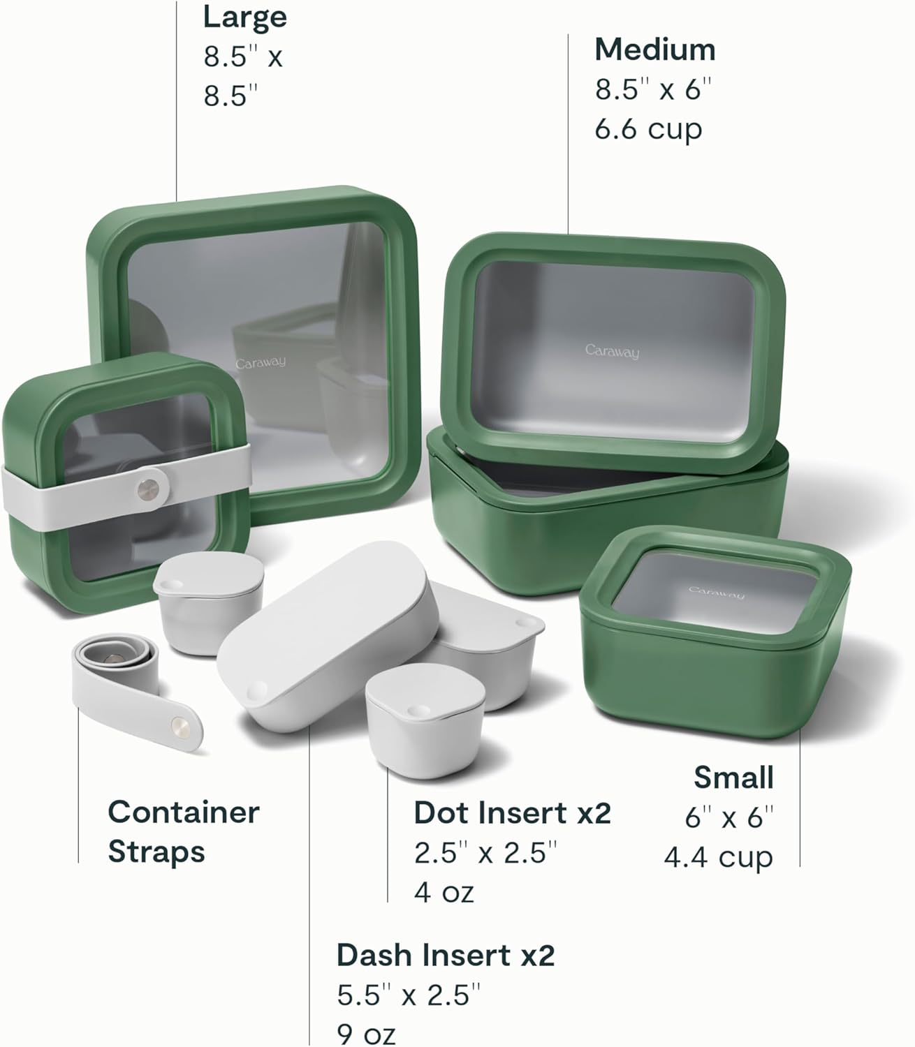 Caraway 14pc Glass Food Storage Container Set - Easy to Store, Non Toxic Lunch Box - with Glass
