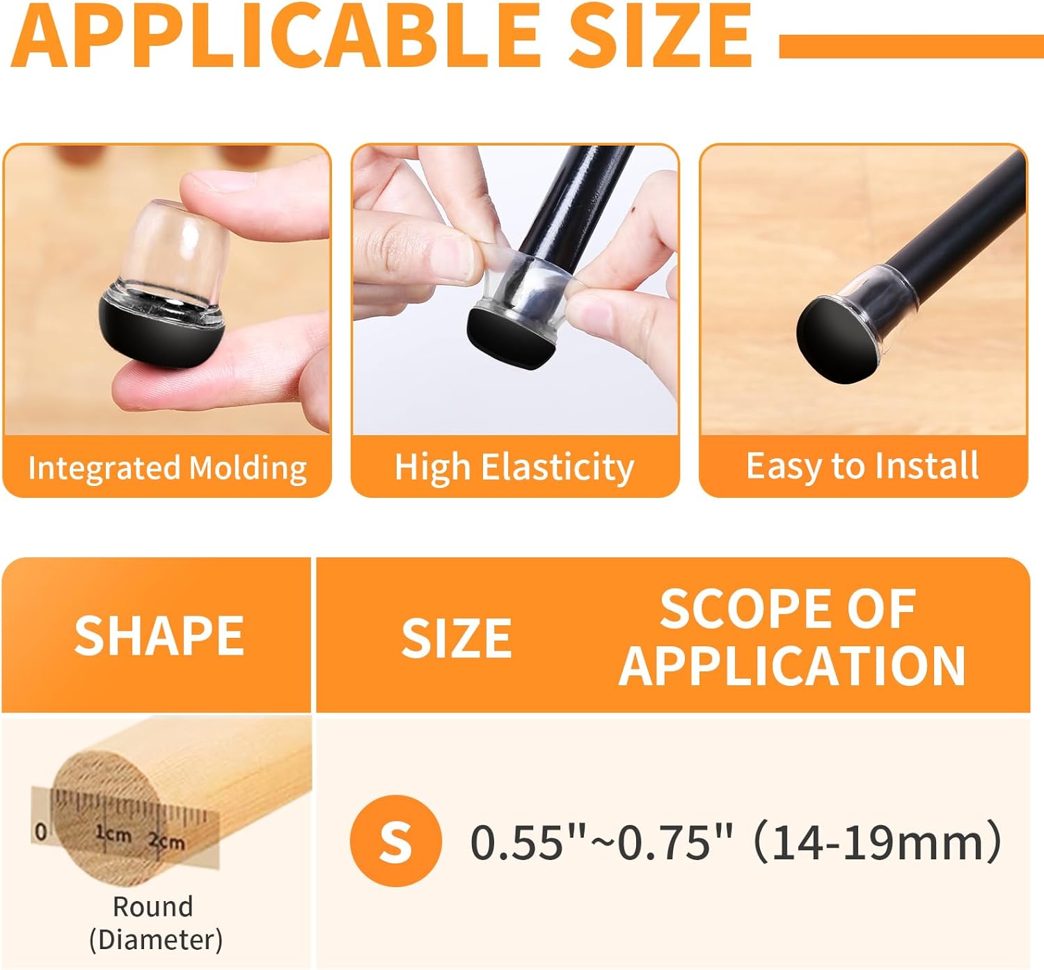 Ezprotekt 24 Pcs Extra Small Clear Chair Leg Sliders for Carpet, Round Teflon Furniture Pads for