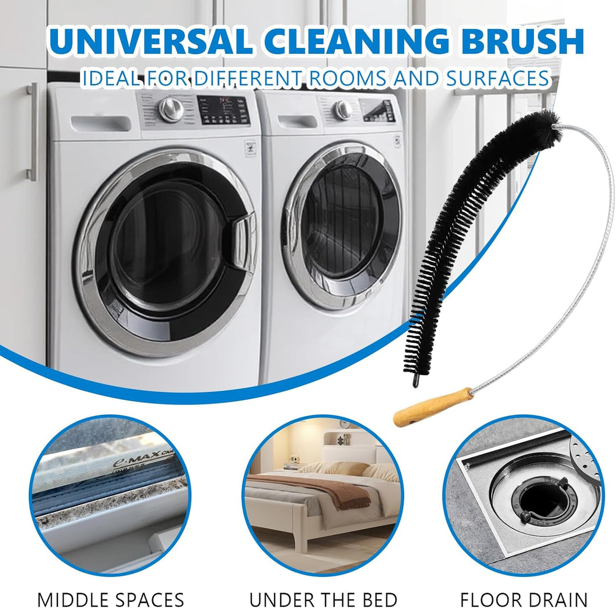 Dryer Lint Brush Vent Cleaner Tool 47.2 Inch Extra Long Flexible for Lint Trap Cleaning Tool Home