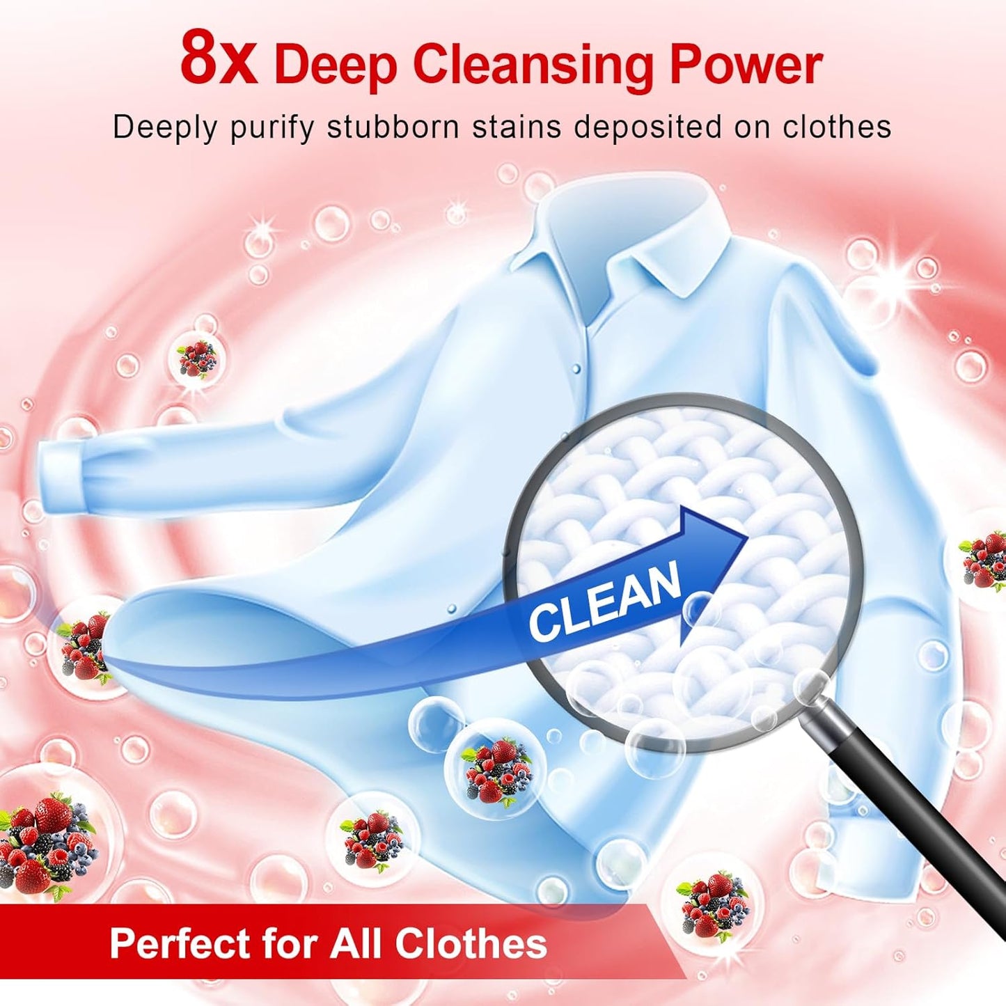 Laundry Detergent Sheets, Up To 128 Loads Berry Scent Hypoallergenic Eco-Friendly, Biodegradable