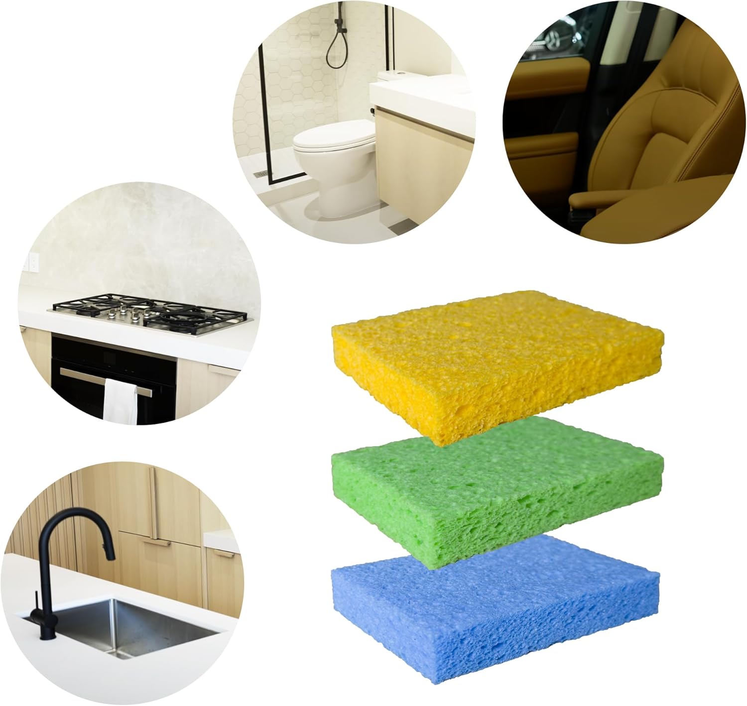 36 Pk Pop-Up Compressed Cellulose Sponges, Heavy Duty Scrub Kitchen Sponge, Clean Tough Messes
