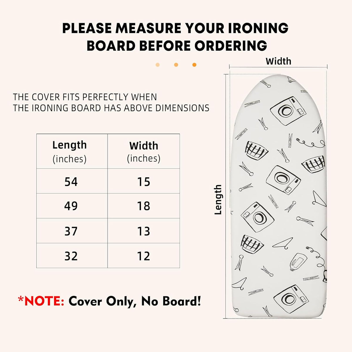 Table Top Ironing Board Cover 12 x 32 inch, 3 Layers Small Iron Board Cover, Heat Reflective Thick