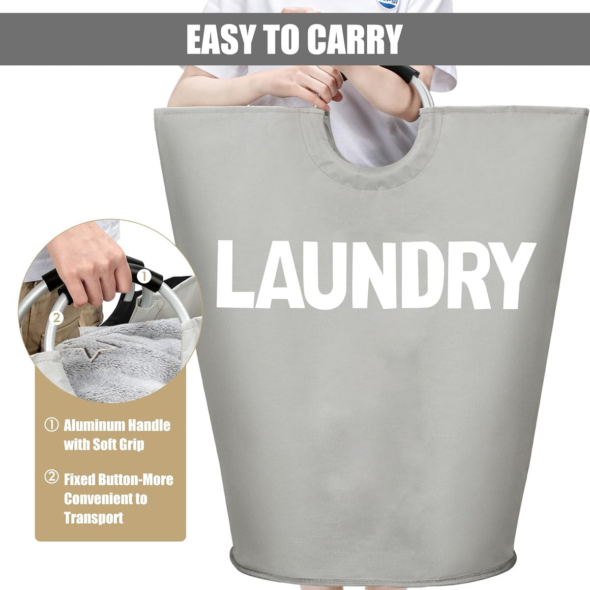 DOKEHOM 160L XX-Large Laundry Basket (7 Colors), Collapsible Laundry Bag, Foldable Laundry Hamper