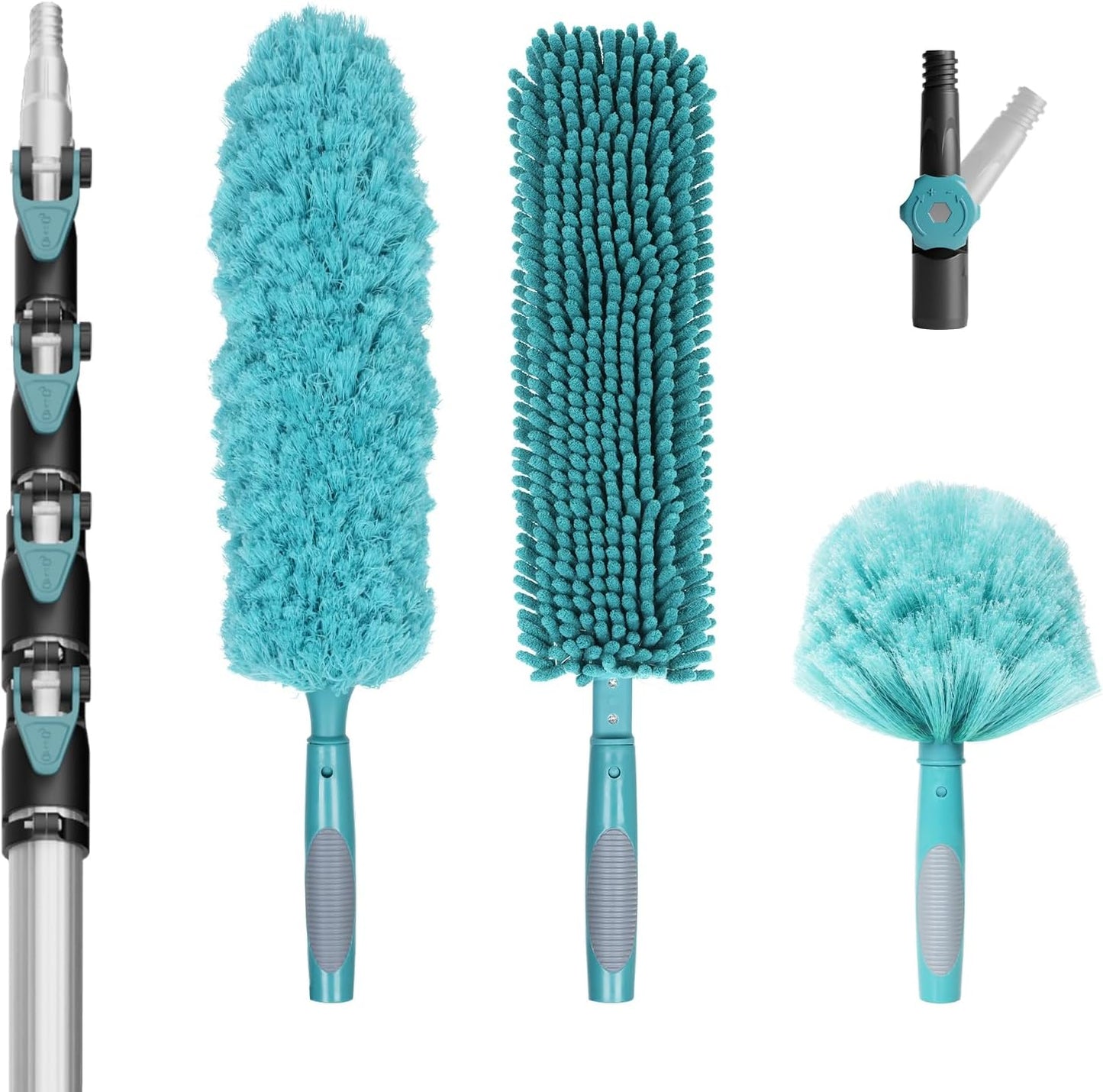 30 Foot High-Reach Duster Kit with 6-24FT Extendable Pole - High Ceiling Duster Cleaning Kit with
