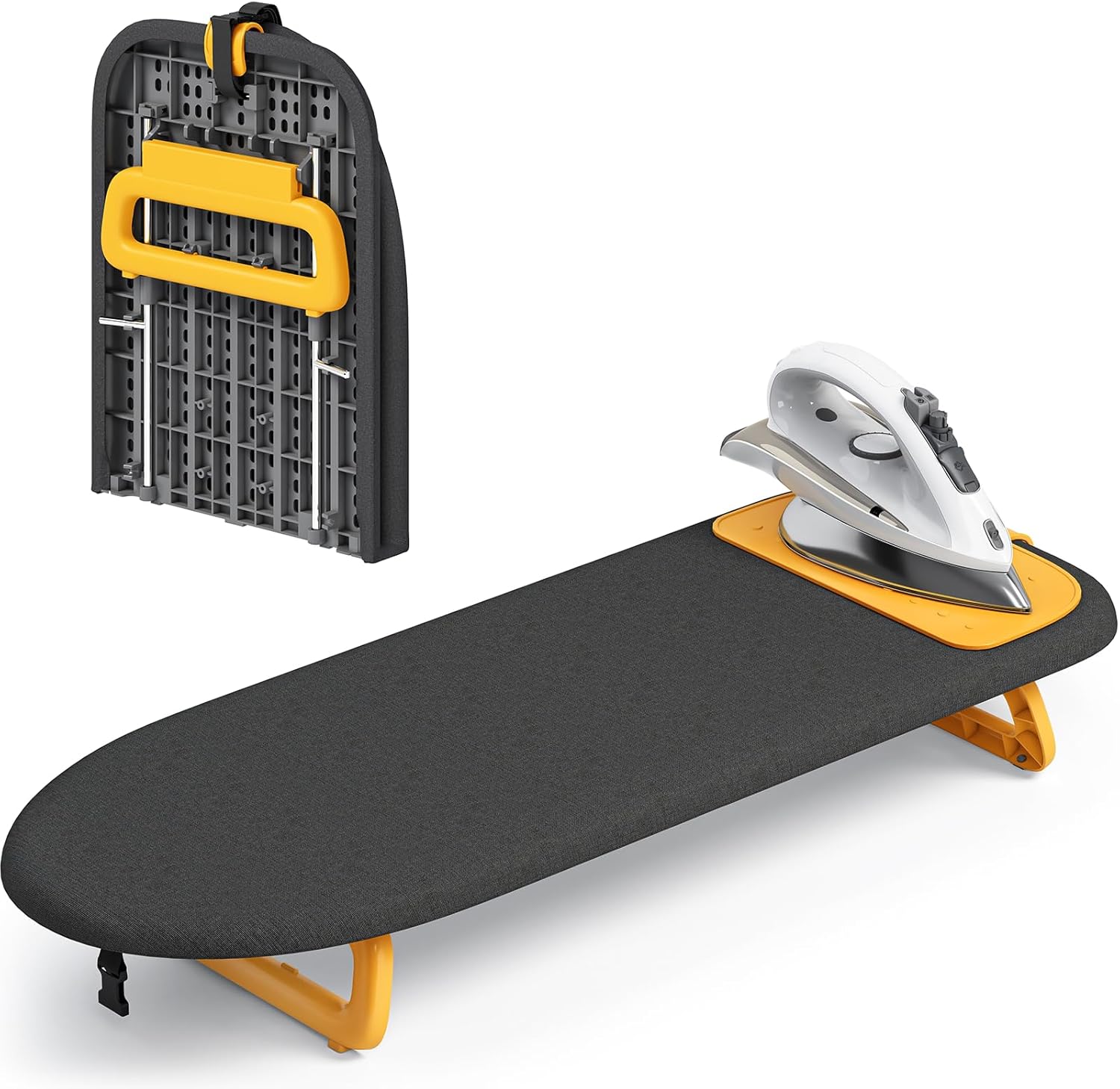 KINGBOARD Tabletop Ironing Board, Small Ironing Board with Iron Mat, Foldable Mini Iron Board, Easy