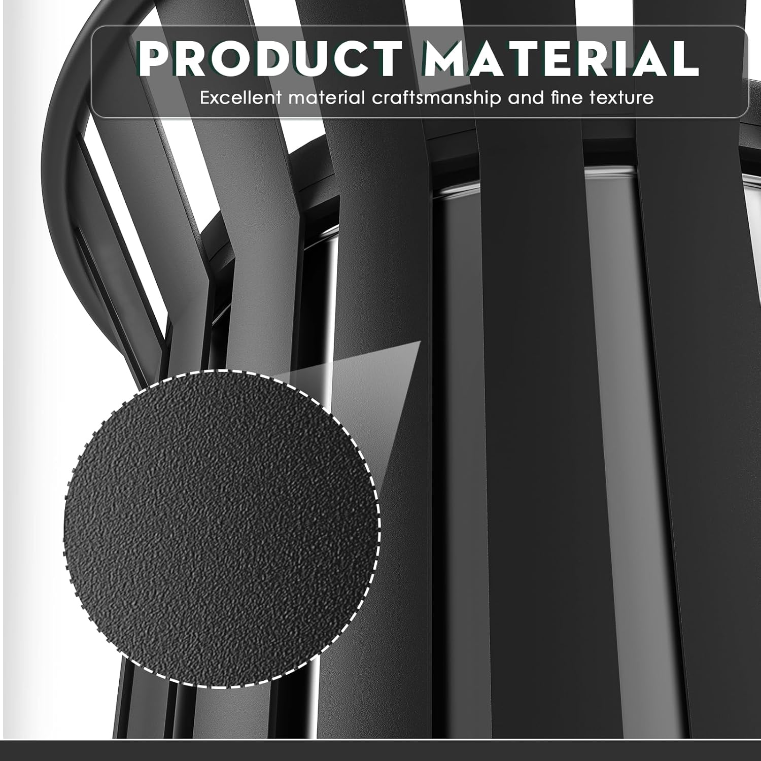 27.6IN Round Large Outdoor Trash Can, Heavy Duty Metal Slatted Garbage Can Outdoor, All Weather