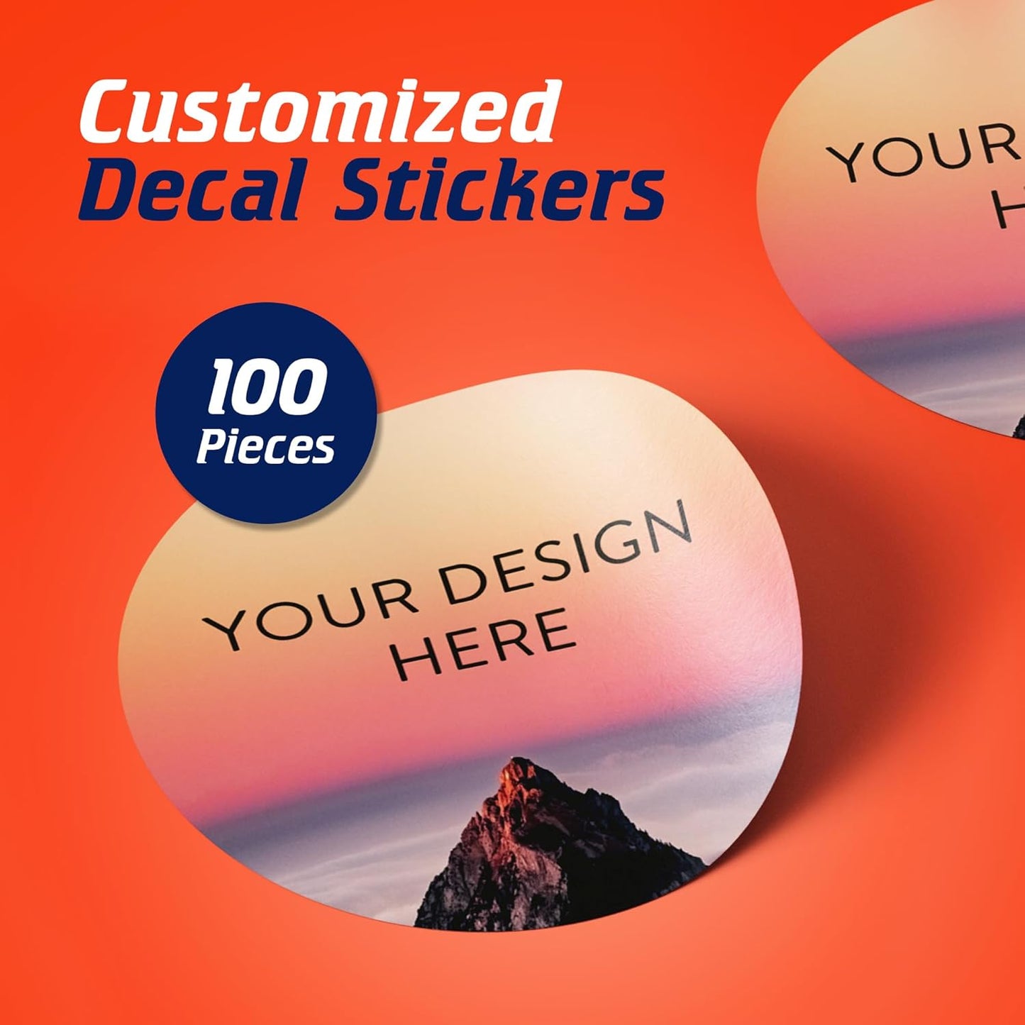 100 Custom Vinyl Stickers - Upload Your own Image, Text, Design, Logo - Personalized Logo Labels