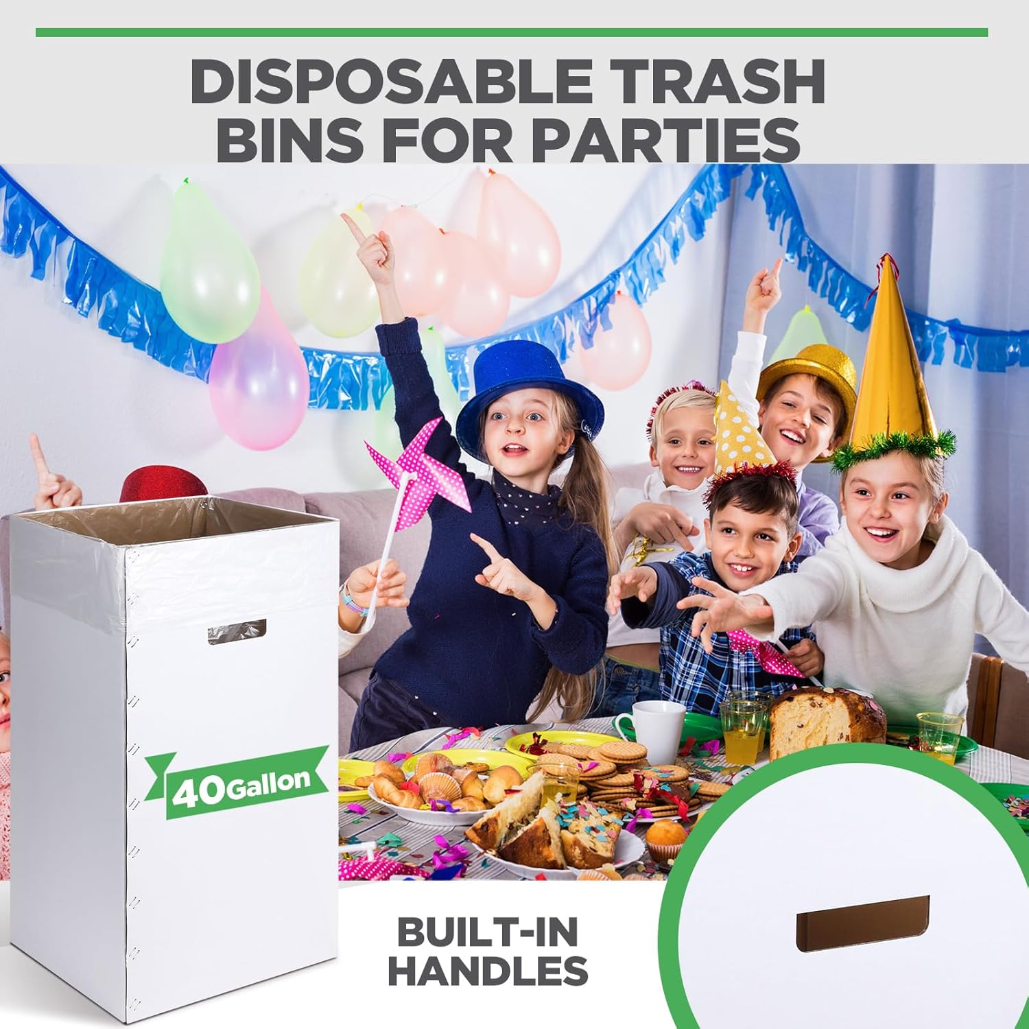 Tioncy 5 Pcs Cardboard Trash Cans Disposable and Reusable Corrugated Cardboard Trash Cans Recycling